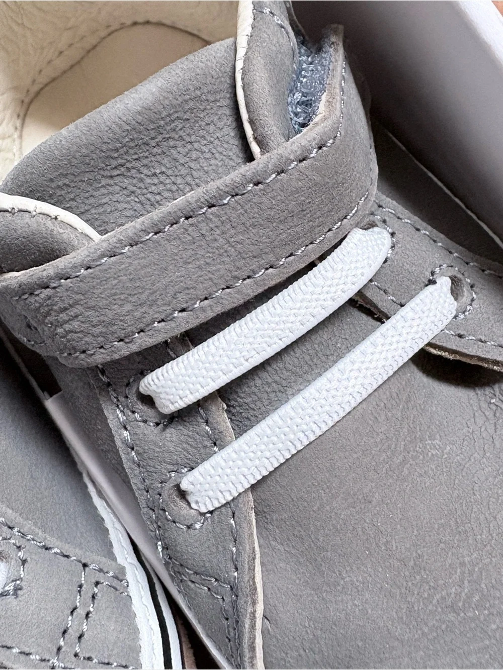 NEW Robeez First Kicks Adam Shoes Charcoal Leather 9-12 months Baby Shoes NWT